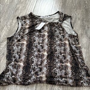 Notations Brown and Black Snake Print Tank Top